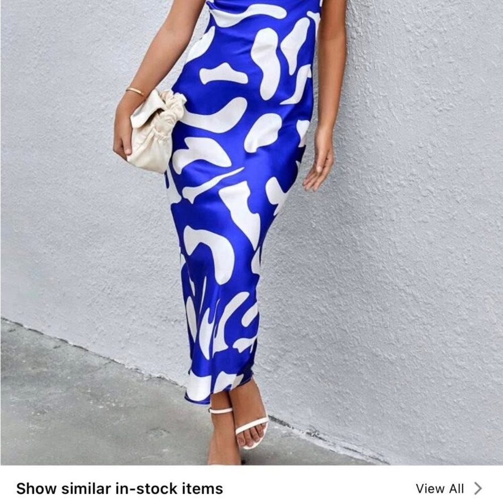 Blue and White Women's Skirt
